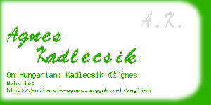 agnes kadlecsik business card